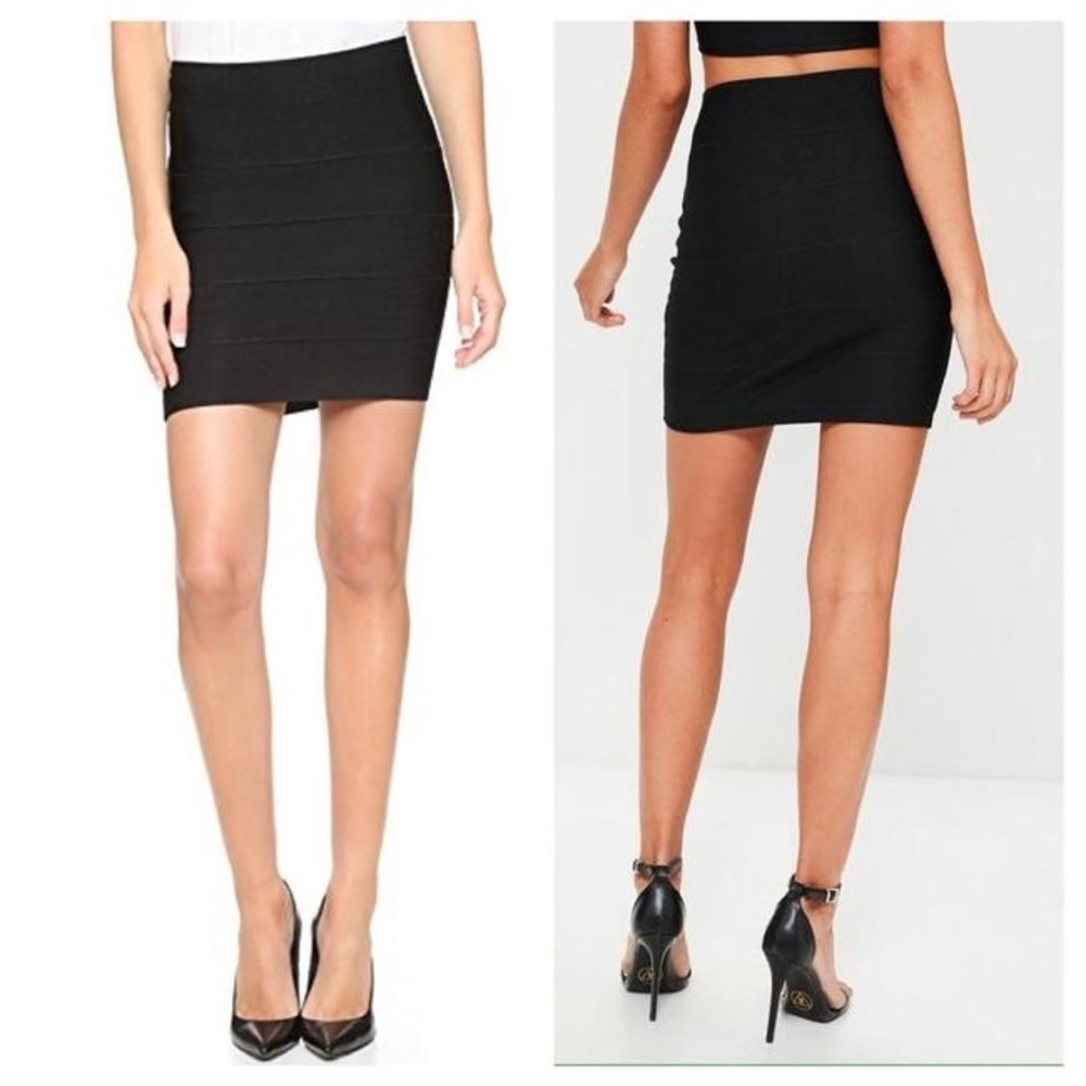 BCBG Simone Black Bandage Bodycon Skirt Small